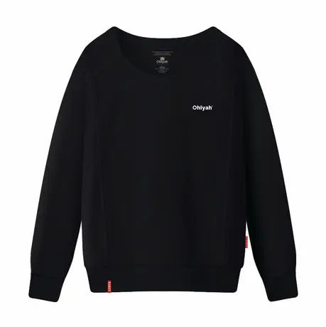 Ohlyah品牌圆领卫衣女2022新款秋装简约宽松韩版纯棉薄打底衫班服图片