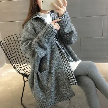 毛衣2023新款女装秋冬季秋款秋装针织开衫宽松外套中长款百搭洋气图片