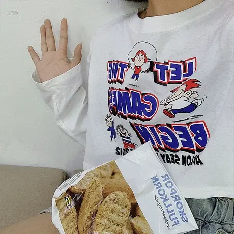 纯色打底衫内搭女装上衣春秋季2023新款设计感薄款短款长袖T恤潮商品大图