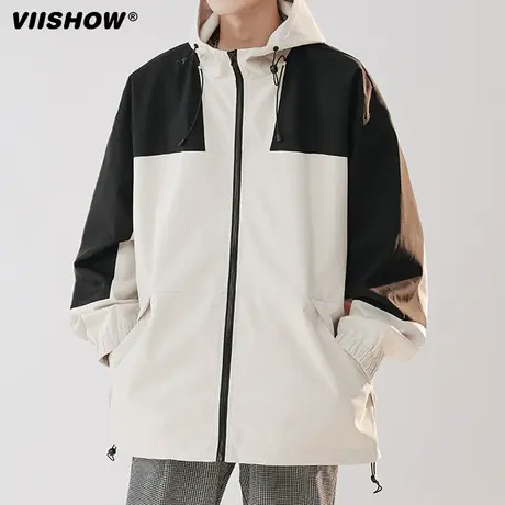 VIISHOW户外冲锋夹克外套春秋款2023新款潮牌薄款宽松登山防水夹商品大图