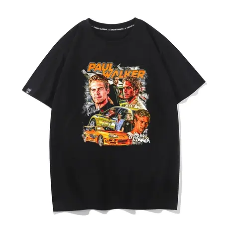 秀洛速度与激情周边纪念Paul Walker保罗沃克夏季短袖t恤男打底衫图片