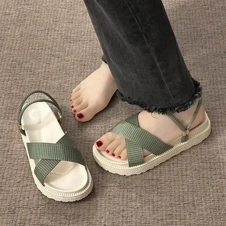 罗马凉鞋厚底女两穿2023年新款夏季法式高级感仙女配裙子拖鞋外穿商品大图