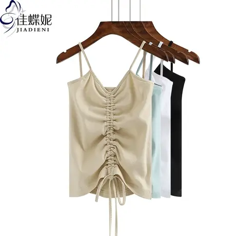 夏季新款纯白修身显瘦吊带打底衫背心韩版纯色上衣内搭女装商品大图