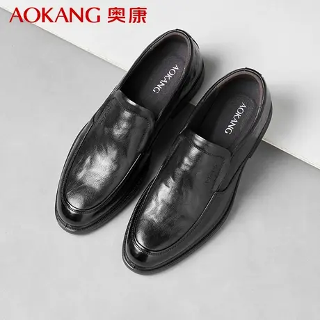 奥康男鞋2024秋季商务鞋软底一脚蹬套脚正装皮鞋男真皮男士皮鞋商品大图