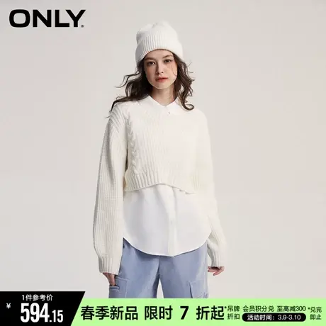 ONLY2024春季新款休闲百搭设计感polo领套装衬衫女|124105010商品大图