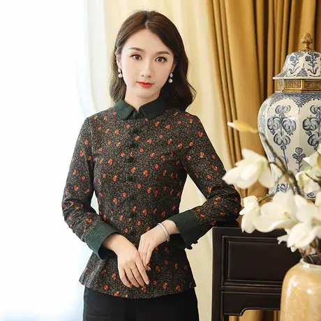 筠雅秋季唐装女装中国风旗袍上衣2022年新款茶服改良盘扣抖音爆款商品大图