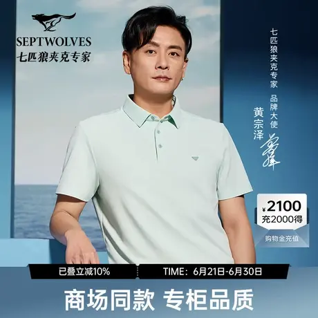 【明星同款】七匹狼短袖polo衫男士2025夏季商务休闲翻领T恤男商品大图