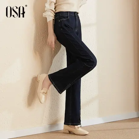 OSA欧莎微喇牛仔裤女春秋2022年新款高腰显瘦喇叭裤ins高街潮裤子商品大图