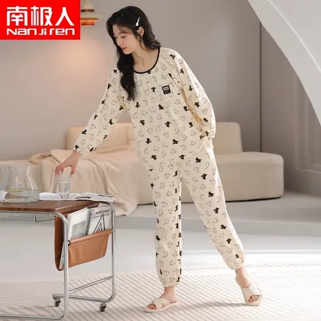 睡衣女春秋款纯棉长袖2025新款全棉家居服套装可外穿秋冬季商品大图
