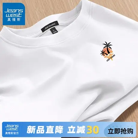 GV真维斯双面绒男士长袖T恤春秋季情侣款圆领上衣休闲潮牌秋装男C图片