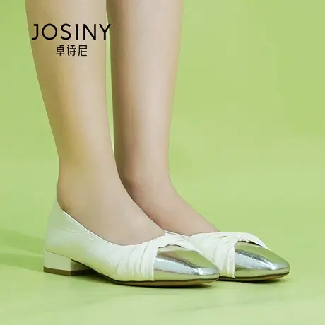 Josiny/卓诗尼秋季25法式温柔气质方头粗跟浅口玛丽珍单鞋浅口鞋商品大图