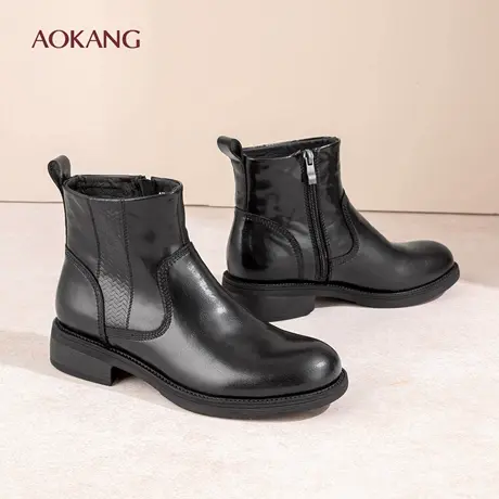 奥康 女鞋2025秋季新款时尚百搭切尔西靴休闲通勤短靴N图片