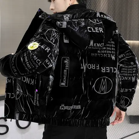 羽绒服男士2025冬季潮牌个性亮皮棉衣帅气休闲加厚袄子保暖外套男商品大图