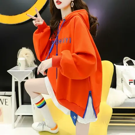 假两件连帽卫衣女2024年新款春季爆款洋气宽松设计感春秋薄款外套图片
