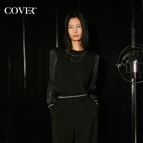 COVER秋季香风肌理银葱褶皱衬衫商品大图
