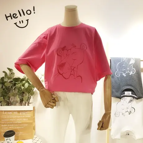 2020夏款韩国东大门ins潮卡通短袖搞怪港风短袖T恤宽松休闲大码衫图片