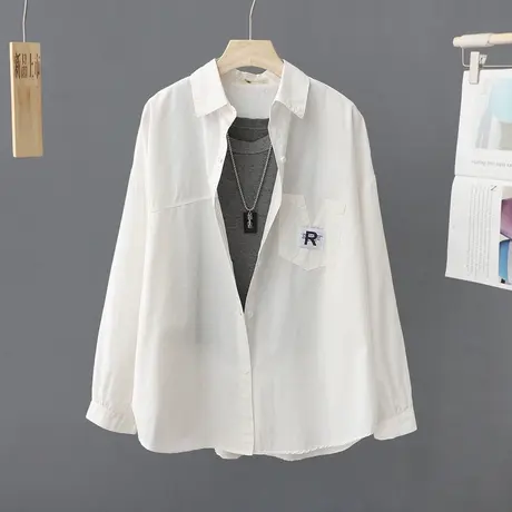 糖果色衬衫女温柔系上衣2024早春韩系长袖港味高级感外搭白色衬衣图片
