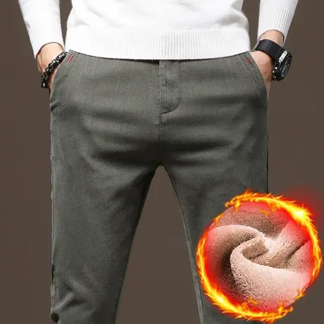 秋冬季保暖外穿羊羔绒加绒休闲长裤男士棉裤冬裤加厚男裤2024新款图片