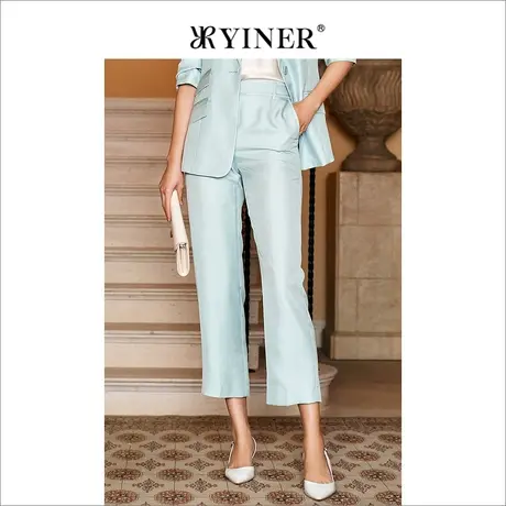 YINER音儿女装夏季通勤气质西裤直筒垂感休闲裤商品大图
