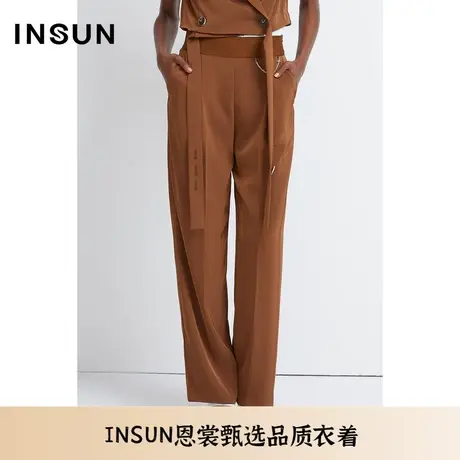 INSUN恩裳夏季垂感直筒宽松舒适西装裤商品大图
