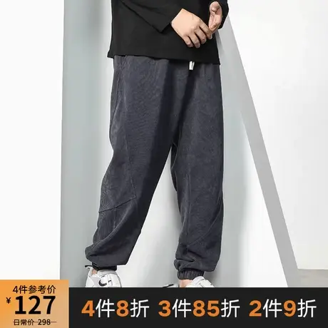 GxxH大码男装2023秋冬新款束脚运动裤男士潮牌宽松美式休闲长卫裤商品大图