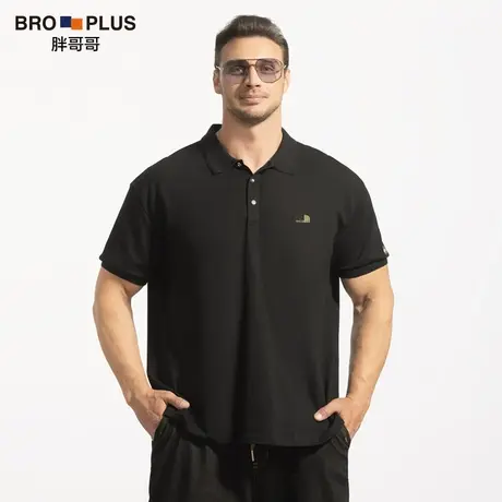 [高端商务POLO衫]纯棉大码短袖polo衫男宽松加肥加大胖子男T恤夏图片