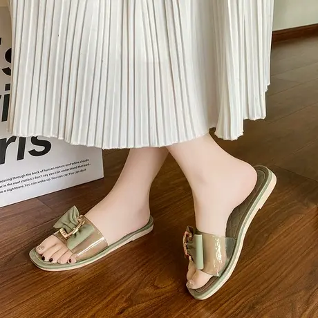 2024新款仙女风拖鞋女夏外穿时尚外出沙滩鞋平跟海边防滑四季凉拖商品大图