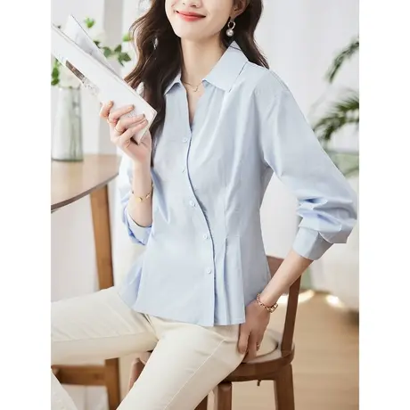 时尚气质简约淑女衬衫2023年春季新款温柔韩版宽松显瘦通勤上衣商品大图