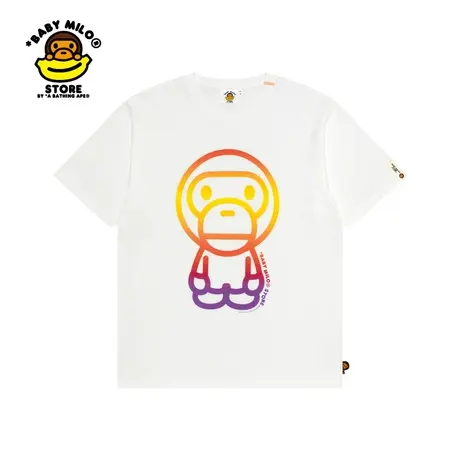 BABY MILO STORE春夏小猴印花渐变图案短袖T恤0412XXK商品大图