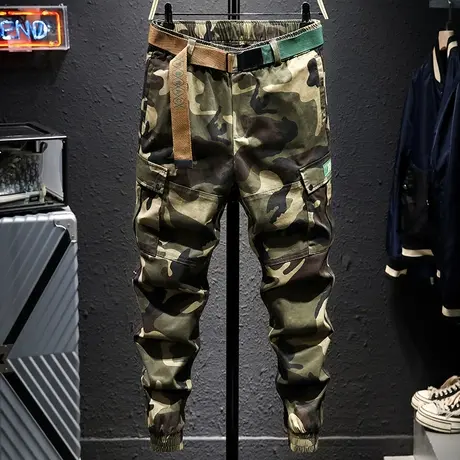 春秋款潮牌工装裤男宽松束脚百搭男士休闲长裤子男迷彩裤户外男装商品大图