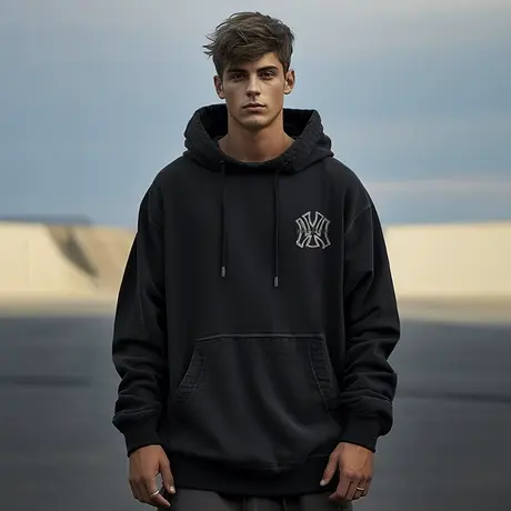 美式复古嘻哈大码卫衣男装ins纯棉重磅做旧高街外套加绒春秋冬季商品大图