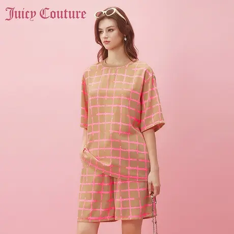 Juicy Couture橘滋春夏新款T恤短袖梭织圆领T恤休闲通勤百搭女商品大图