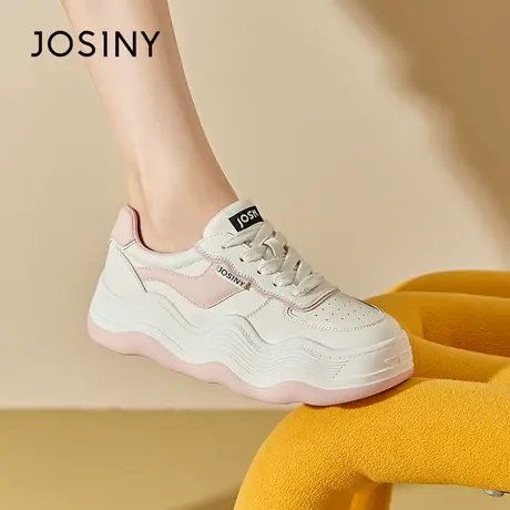 Josiny/卓诗尼小白鞋2023秋季新款时尚百搭休闲厚底增高运动鞋女商品大图