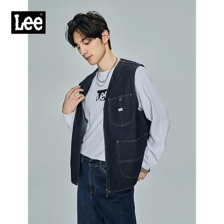 Lee商场同款23春夏新品舒适版清水洗牛仔马甲男LMT0045106VG00F89图片
