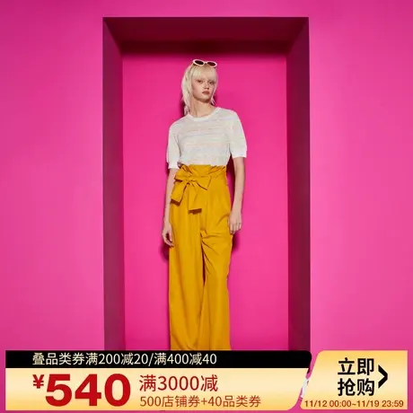 Juicy Couture橘滋23新款彩虹提花女装绣短袖针织衫图片
