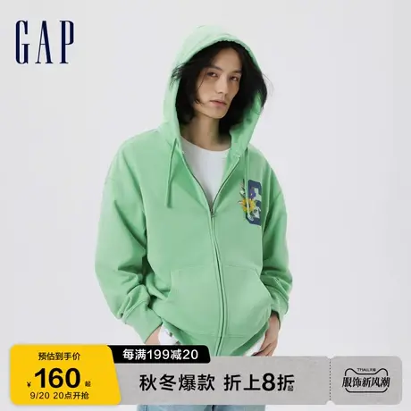 Gap男装秋季新款LOGO法式圈织软连帽卫衣601647户外运动休闲上衣图片
