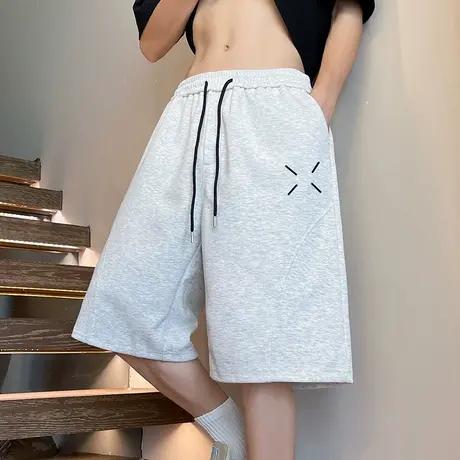 短裤男夏季2025新款宽松休闲运动裤子港风潮牌薄款透气五分裤中裤商品大图