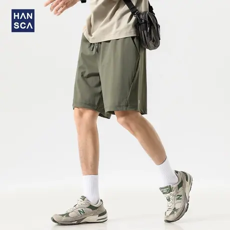 hansca150g爽滑冰丝速干运动短裤男2025夏季轻薄凉感五分休闲裤子商品大图