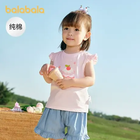 巴拉巴拉婴儿背心宝宝上衣女童夏季外穿2025新款甜美时尚全棉舒适图片