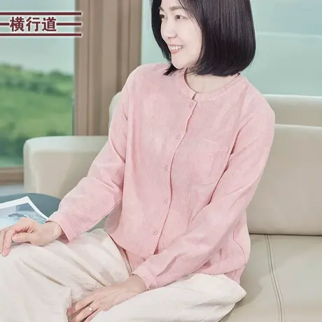 文艺通勤长袖百搭小衫纯色衬衫开衫外搭秋装上衣女装衬衣小众秋衣商品大图