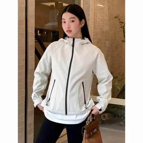 KV真维斯三防外套2025新款女款秋季连帽百搭运动旅行休闲耐脏夹克商品大图