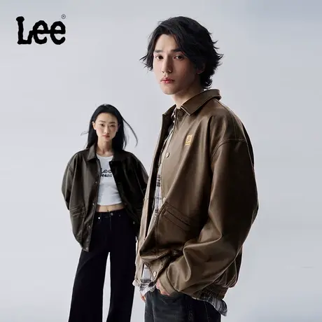 【张凌赫同款】Lee25冬新舒适版纽扣开襟设计男女同款PU夹克外套商品大图