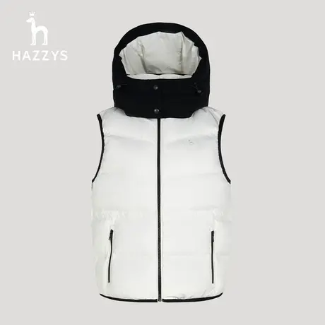 【商场同款】Hazzys哈吉斯运动短款羽绒背心女士冬季新款鸭绒外套图片