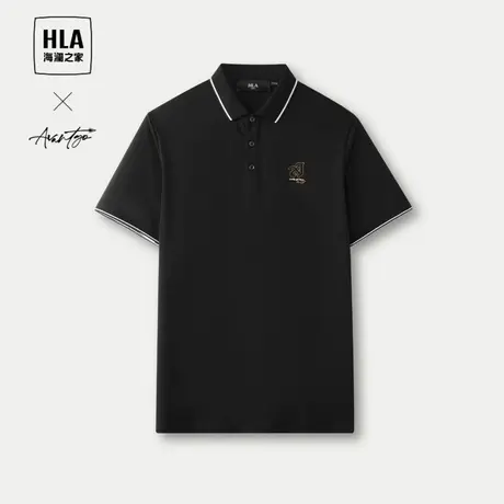 HLA/海澜之家轻商务时尚系列POLO衫24春夏新撞色字母刺绣短袖男图片