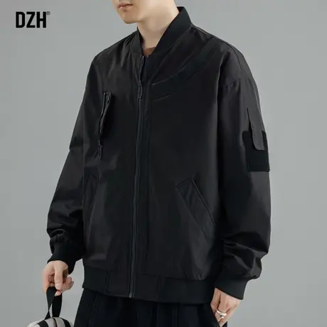 男士黑色工装夹克男美式休闲棒球服男款春秋款飞行员外套2023新款商品大图