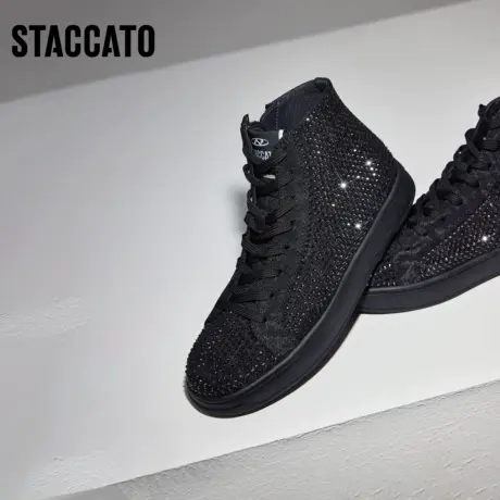 思加图新款时尚休闲高帮鞋潮酷增高板鞋女士靴子EHW21CD3商品大图