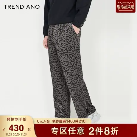 TRENDIANO官方男装冬季新款印花灯芯绒休闲长裤商品大图