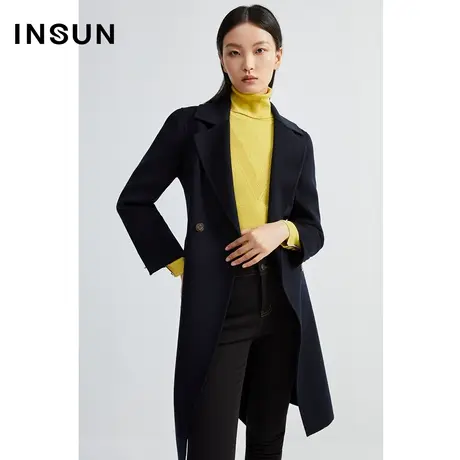 INSUN恩裳线上专选冬季高支羊毛中长款毛呢外套商品大图