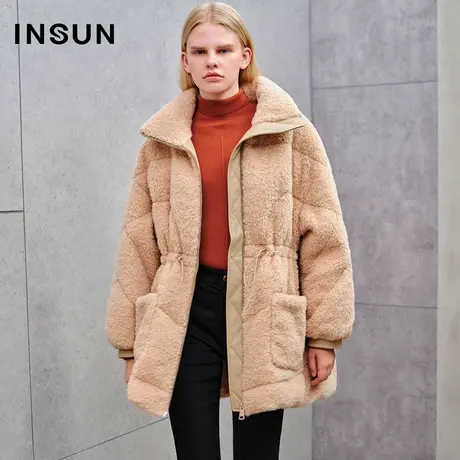 INSUN恩裳线上专选冬季美丽诺羊毛抽绳羽绒服商品大图