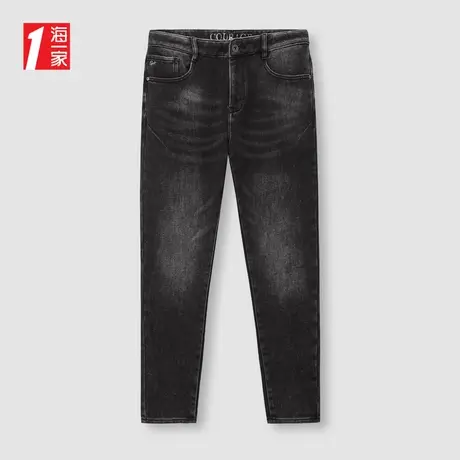海一家时尚基础款长裤2023冬季新款加绒加厚舒适中年男士牛仔裤图片